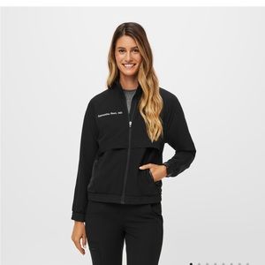 Figs Sydney scrub jacket xsmall black